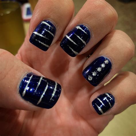 Blue diamond nails | Nail designs, Blue nail designs, Blue diamond nails