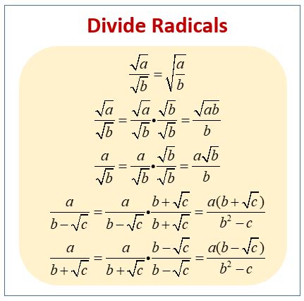 Multiplication and Division of Radicals