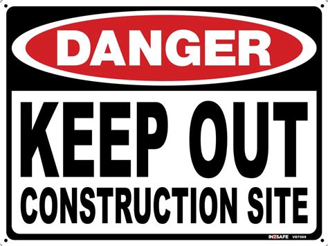 DANGER KEEP OUT CONSTRUCTION SITE SIGN 300 X 225 PVC | Southern Workwear