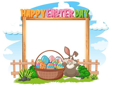 Border template design with Easter bunny 1235307 Vector Art at Vecteezy