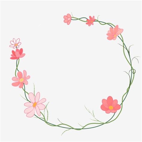 Flower Vine Border PNG Picture, Pink Flowers Flowers Vines Border, Pink Flowers, Cartoon Border ...