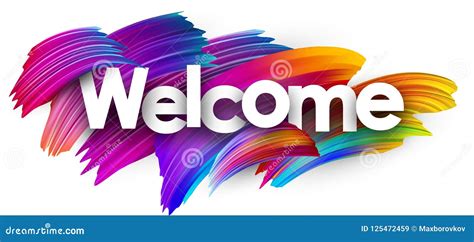 Welcome Paper Banner With Confetti. Vector Illustration | CartoonDealer.com #100007358