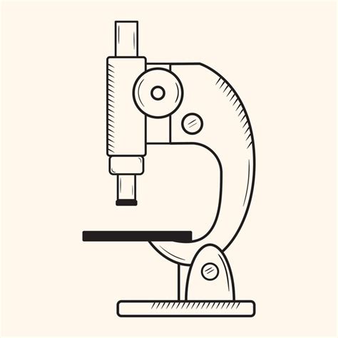 Premium Vector | Outline sketch of a microscope laboratory equipment for analysis vector doodle