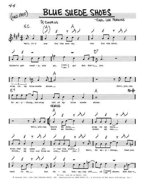 Elvis Presley "Blue Suede Shoes" Sheet Music | Download Printable ...