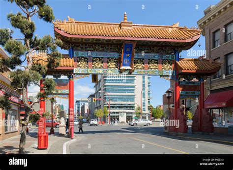 Victoria, Vancouver Island, BC, Canada. Chinatown gate, known as The ...