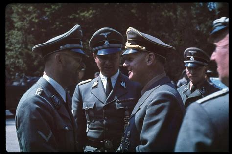 Himmler talks with Ribbentrop following French armistice negotiations, 1940. The photo was taken ...