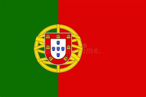 Bandera Nacional De Portugal Con Un Círculo De La Estrella De La UE ...