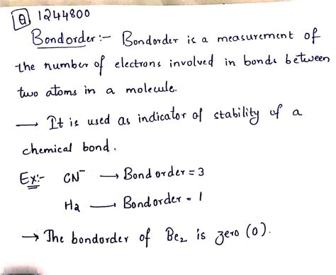 Find out the bond order of:Be2