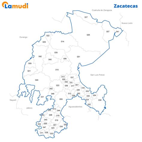 Zacatecas Mapa | Estado de Zacatecas con división territorial | Lamudi