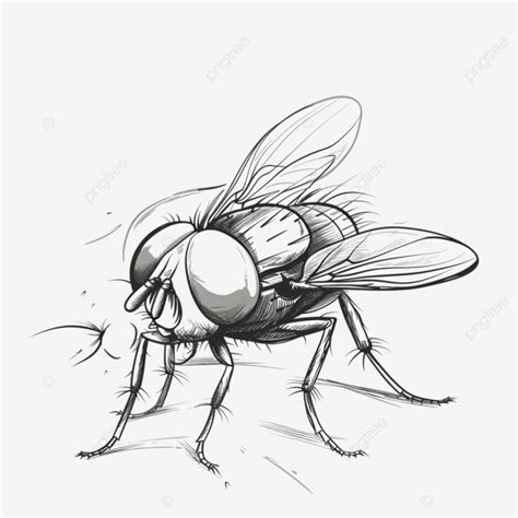 Line Drawing Cartoon Fly Swatted, Fly, Swat, Cartoon PNG Transparent ...