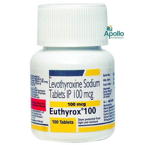 Euthyrox 100 Tablet 100's Price, Uses, Side Effects, Composition - Apollo Pharmacy