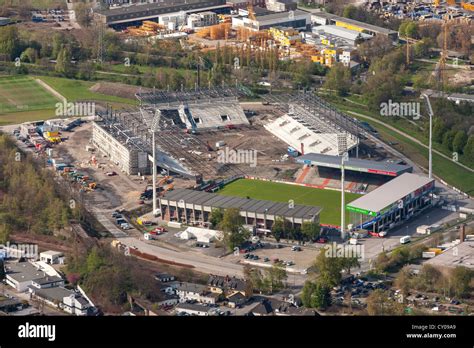 Aerial view, Rot-Weiss Essen stadium, Georg-Melches stadium ...