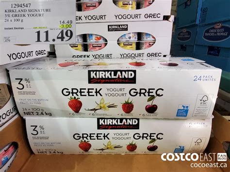 1294547 KIRKLAND SIGNATURE 3 GREEK YOGURT 24 X 100 G 3 00 INSTANT ...