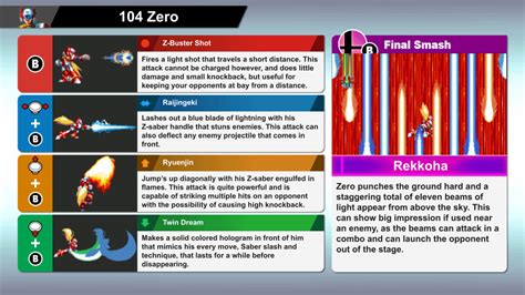 My idea moveset for Zero from Mega Man X Into Smash Bros. (Remastered): : r/SmashBrosUltimate