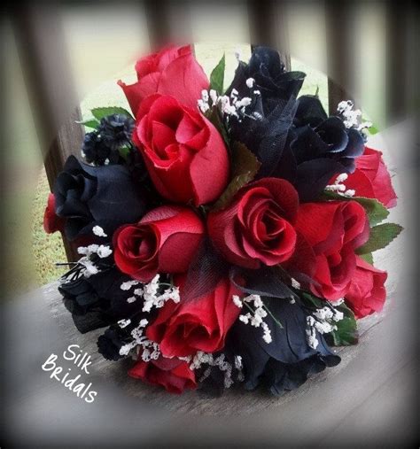 Wedding Flowers Red And Black : Red black roses bridal bouquet ...