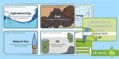 Renewable and Non-Renewable Resources/Differences - Cards