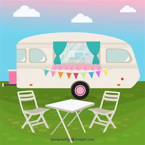 Cute caravan | Free Vector