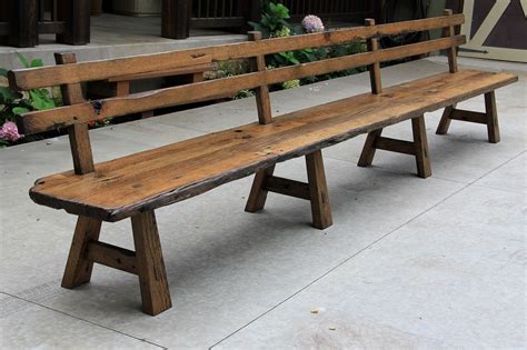 Wooden Bench With Back - Foter