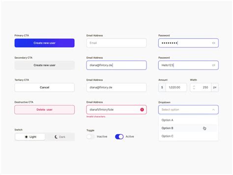 Ui Elements – Input fields – Dropdowns – Buttons by Diana ...