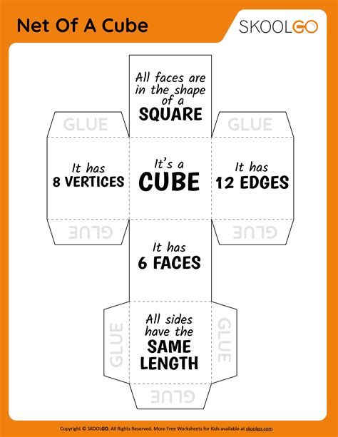 Net Of A Cube - Free Worksheet - SKOOLGO