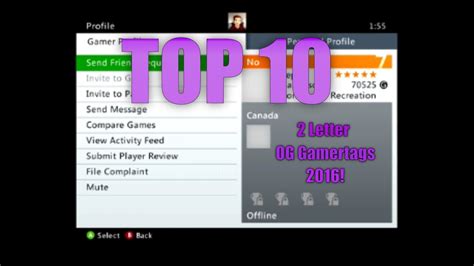 Top 10 OG 2 Letter Gamertags 2016! - YouTube