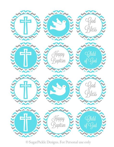 Free Printable Christening Cupcake Topper Template