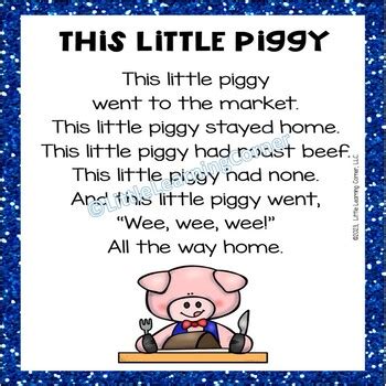 This Little Piggy | Colored Nursery Rhyme Poster by Little Learning Corner