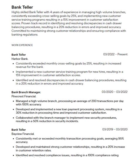 1+ Bank Teller Resume Examples [with Guidance]