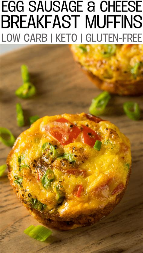 Low Carb Keto Egg & Sausage Breakfast Muffins | Recipe | Breakfast muffins, Sausage breakfast ...
