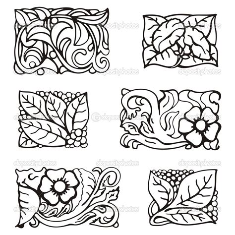 Floral rectangle design elements, vector series. Stock Vector Image by ©clipart-design #22534143