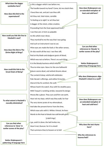 Macbeth Act 2 Scene 1 Soliloquy Close Read | Teaching Resources