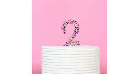 Glitter Number 2 Cake Topper - Miss Biscuit