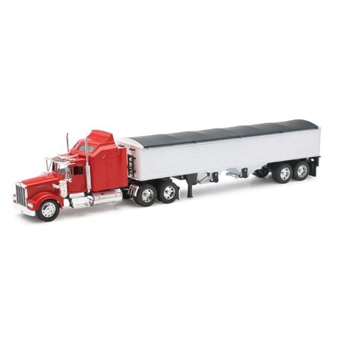 New Ray 1/32 Red Kenworth W900 Semi Truck With Grain Hopper Trailer ...