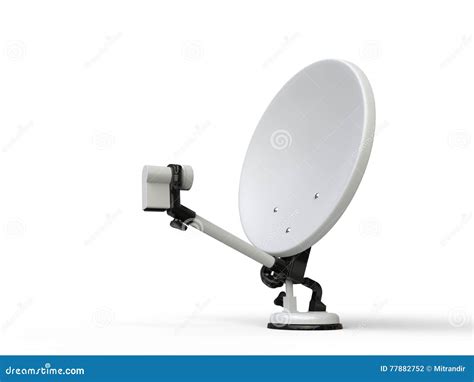 White TV Satellite Dish - Side View Stock Photo - Image of information ...