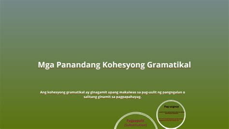 Limang Pangunahing Device O Kohesyong Gramatikal - numero limang