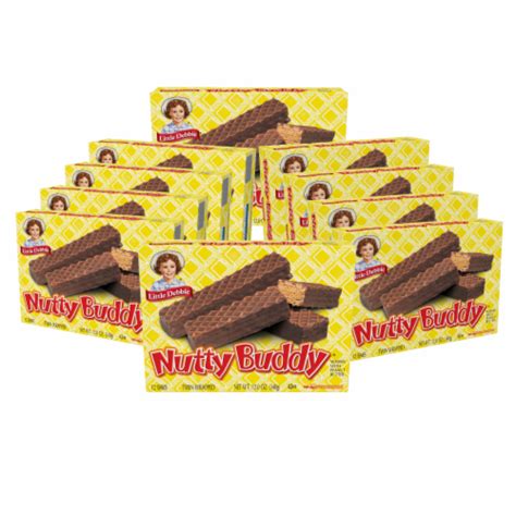 Little Debbie Nutty Buddy Bars, 10 Boxes, 120 Twin Wrapped Wafer Cookies with Peanut Butter, 10 ...