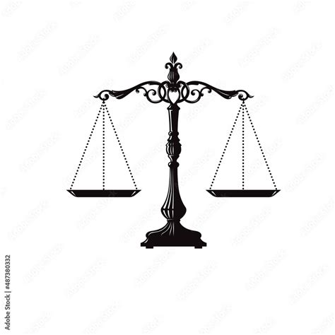 vintage Scales of justice vector illustration Stock Vector | Adobe Stock