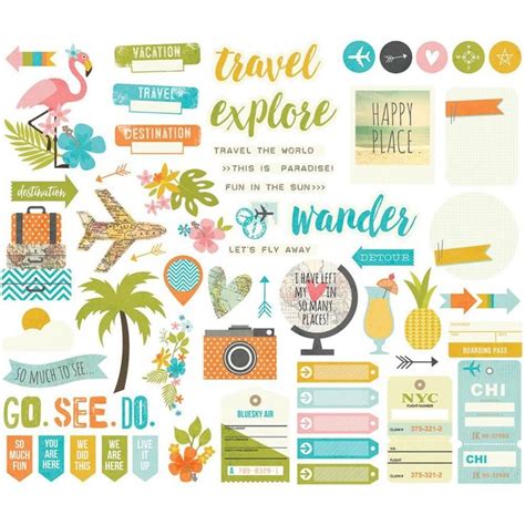 Travel Stickers Printable - Nicheh | Travel journal scrapbook, Scrapbook printables, Travel ...