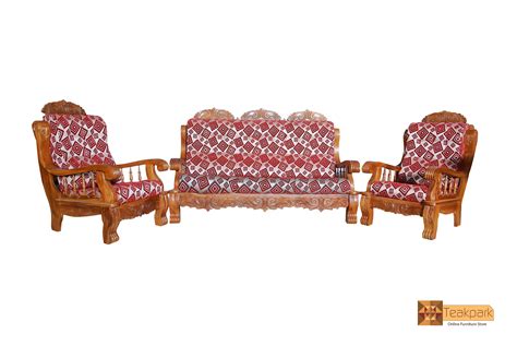 Jaipur Solid Teak Wood Sofa Set - (3+1+1) 5 Seater – teakpark