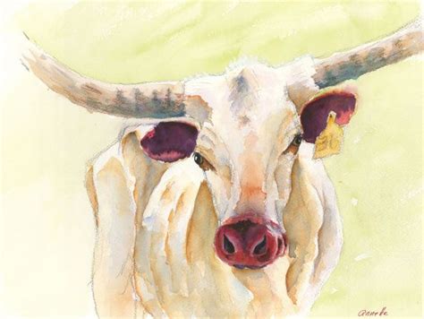 Texas longhorn print original cow painting longhorn painting longhorn ...