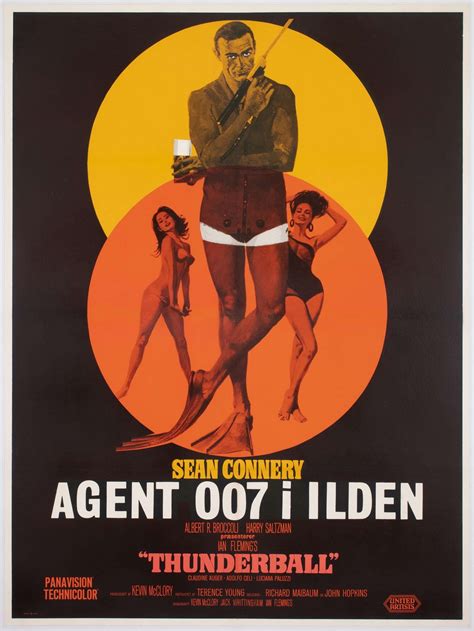 Thunderball 1965 Danish Film Movie Poster, Robert Mcginnis in Antique ...