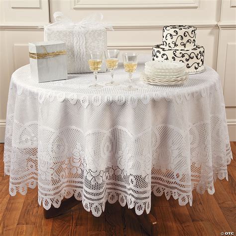 Round White Lace Tablecloth | Oriental Trading