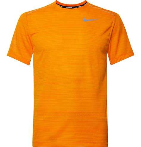 Nike Miler Breathe Dri-fit Mesh T-shirt in Orange for Men - Lyst