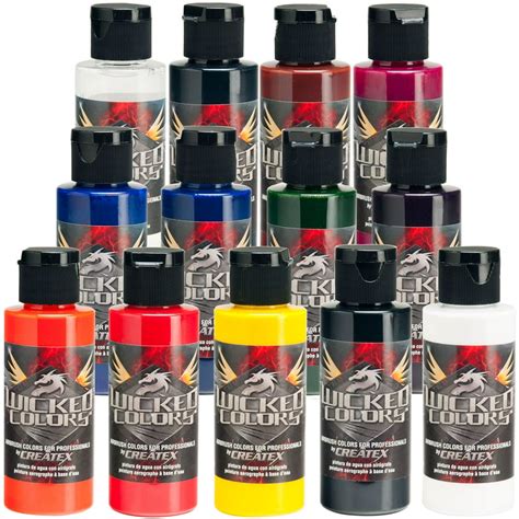 12 Createx Wicked Colors Detail Airbrush Paint Kit - Hobby, Craft, Art Painting - Walmart.com ...