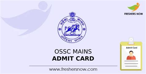 OSSC Mains Admit Card 2023 (Released) For Various Posts