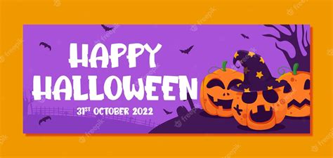 Premium Vector | Facebook cover pumpkin halloween template