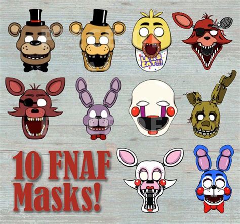 Fnaf Masks Fnaf Photo Booth Fnaf Printable Masks Five Nights At | My ...