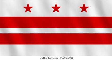 District Columbia Flag Waving Effect Official Stock Illustration 1360545608 | Shutterstock