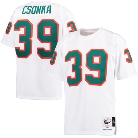 Mitchell & Ness Larry Csonka Miami Dolphins White 1972 Throwback ...