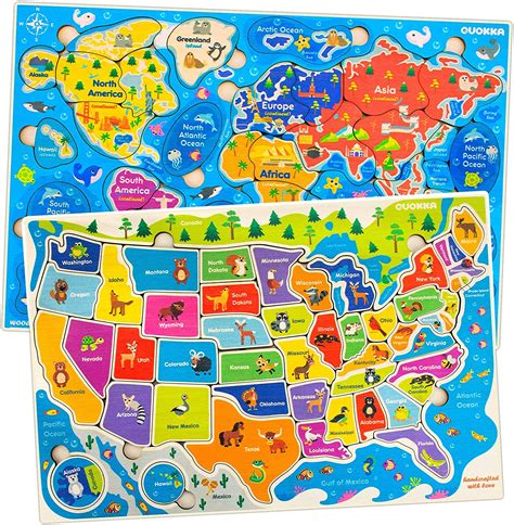 Amazon.com: Wooden Puzzle Games for Kids Ages 4-8 – 2 Toddler ...